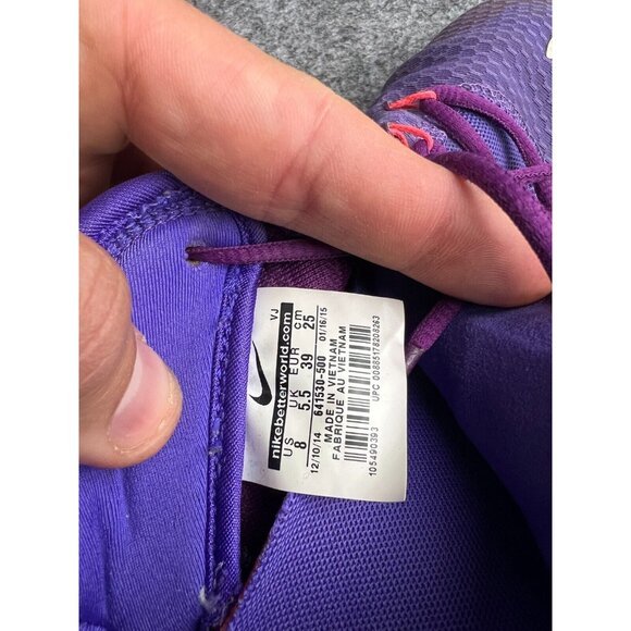 Nike Training Free 1.0 Cross Bionic Shoes Women's 8 Purple Minimalist Running - Picture 6 of 8